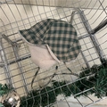Cappello da aviatore invernale a quadri verdi con fodera in pile e paraorecchie - 56-58cm / Verde Scuro