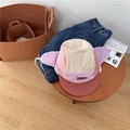 Casquette enfant en velours côtelé à cache-oreilles rose et violet avec polaire - 2-6 Ans (48-52cm) / Rose