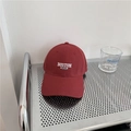 Classic cotton baseball cap in deep burgundy with white Boston 1630 embroidery - 56-62cm Adjustable / Burgundy