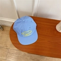 Casquette vintage bleu clair avec broderie Original jaune sur surface en bois - 56-58cm Ajustable / Bleu
