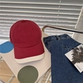 Classic burgundy baseball cap with beige brim in a stylish casual flat lay display - 56-60cm (Adjustable) / Burgundy