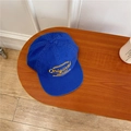 Casquette de baseball bleue en coton avec broderie WEEKENDNEED jaune de style rétro - 56-58cm Ajustable / Bleu Royal
