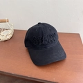 Berretto da baseball in cotone nero con patch STARY e dettagli in stile vintage consumato - 56-59cm (Regolabile) / Nero
