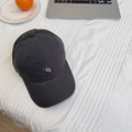 Gorra de béisbol gris oscuro lavado con bordado de letras RH blancas y visera curva - 56-58cm Ajustable / Gris