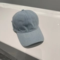 Light blue denim baseball cap in a minimalist six-panel style with a pre-curved brim - 57-62cm (Adjustable) / Light Blue