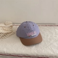 Light purple quick-dry baseball cap with brown brim and vintage embroidery detail - Adult: 56-58cm / Purple