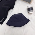 Classic dark blue bucket hat in cotton fabric with wide brim for sun protection - 56-60cm / Navy Blue