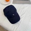 Navy blue washed canvas baseball cap with white RH embroidered letters on a soft surface - 56-58cm Adjustable / Navy Blue