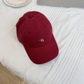 Classic burgundy cotton baseball cap with RH letter embroidery in a vintage washed style - 56-58cm Adjustable / Burgundy