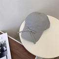 Grey baseball cap with bow knot decoration on brim, minimalist lightweight sun hat for women - 56-59cm(Adjustable) / Gray