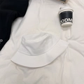 Cappello pescatore in cotone bianco con cuciture parallele e foro di sfiato in metallo - 56-60cm / Bianco