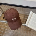 Vintage brown baseball cap with Naivety 1768 embroidery and distressed hole details - Normal Circumference: 56-60cm [Adjustable] / Coffee