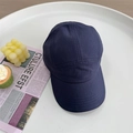 Short brim navy blue baseball cap with grid texture and multi-stitch craft design - 56-59cm (Adjustable) / Navy Blue