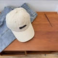 Casquette de baseball en coton beige avec broderie Consice sur tissu denim bleu - Circonférence Normale : 56-60cm [Réglable] / Beige