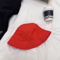 Cappello a secchiello in cotone rosso per taglie forti con tesa rinforzata - 56-60cm / Rosso