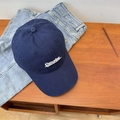 Navy blue cotton baseball cap with white Concise embroidery in a classic 6-panel design - Navy Blue