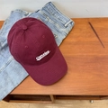 Classic burgundy cotton canvas baseball cap with white Consice letter embroidery - Burgundy