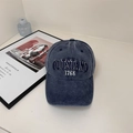 Washed dark blue denim baseball cap with OUTSTAND embroidery in vintage American style - Regular (56-59cm) / Navy Blue