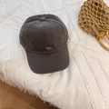 Charcoal grey cotton baseball cap with detailed fox embroidery in minimalist retro style - 56-58cm Adjustable / Gray