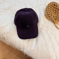 Deep purple cotton baseball cap with fox embroidery on a casual textured background - 56-58cm Adjustable / Purple