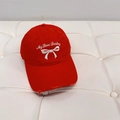 Distressed red baseball cap with white My Love Darling embroidery and bow detail - 56-58cm Adjustable / Red