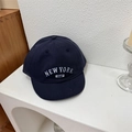 Navy blue cotton baseball cap with New York 1987 embroidery and curved brim - 56-58cm / Navy Blue
