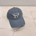 Blue-grey baseball cap with 'My Love Darling' embroidery and distressed hole details - 56-58cm Adjustable / Light Blue