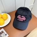 Casquette de baseball noire à séchage rapide avec broderie athlétique rose - 56-58cm Ajustable / Noir