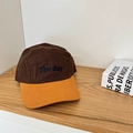 Cappellino baseball 5-panel marrone e arancione con ricamo 'The Day' in stile street - 56-58cm Regolabile / Caffè e giallo