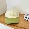 Contrast panel baseball cap in cream and olive green with The Day embroidery detail - 56-58cm Adjustable / Beige+Green