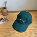 Berretto da baseball verde scuro vintage con ricamo monoomi e dettagli consumati - 56-58cm Regolabile / Verde Militare