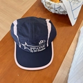 Quick-dry five-panel cap in navy blue and pink with stylish printed graphics - 56-58cm Adjustable / Navy Blue