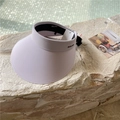 Visière femme en soie glacée lavande avec large bord pour protection solaire en plein air - 56-59cm (Réglable) / Violet