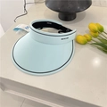 Visiera parasole in seta di ghiaccio azzurra con tesa larga e protezione UV all'aperto - 56-59cm (Regolabile) / Azzurro