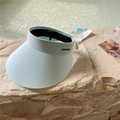 Visière de soleil femme en soie glacée bleu clair avec large bord anti-UV d'été - 56-59cm (Réglable) / Bleu