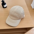 Breathable beige mesh baseball cap for running with honeycomb fabric and side label - Kids (Adjustable 2-7 Years) / Beige Khaki