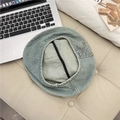 Berretto vintage in denim lavato blu per donna con decorazione a toppa rettangolare - 56-59cm / Azzurro