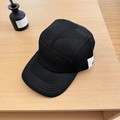 Lightweight black mesh baseball cap with five-panel design and side logo label - Kids (Adjustable 2-7 Years) / Black