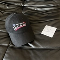 Black cotton baseball cap with colorful star embroidery and Don't be late text - 56-58cm (Adjustable) / Black