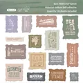 Vintage vellum stickers with retro English labels in Morandi colors for DIY scrapbooking - Morandi Blue