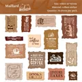 Retro style vellum stickers with vintage English text and coffee themes, set of 30 - Maillard
