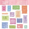 Vintage vellum stickers set with butterflies and plants in macaron color themes - Macarons