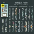 Barock-Blumen PET-Aufkleber Set mit Vintage-Motiven für DIY-Scrapbooking Handwerk - Barock-Blumenmuster