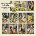 Vintage Waldtiere Scrapbook Papier Set mit 10 Motiven und 30 Blatt für DIY Deko - Waldtiere
