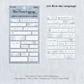 Blue Ocean Language fabric stickers with English phrases for DIY journaling deco - Ink Blue Ocean