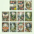 Vintage forest butterfly themed scrapbooking paper set with 10 floral designs and 30 sheets - Forest Floral