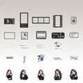 Zwart-wit PET stickers met vintage filmframes en gotische figuren voor decoratie - Zwart-wit Stilstaand Beeld