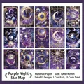 Vintage Purple Night Star Map scrapbooking kit with 15 sheets of starry sky DIY paper - Purple Night Star Map