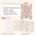 Vintage-Blumenuhr DIY Puzzle Aufkleber Set mit PET Material und Barock-Stil Mustern - Blumenuhr Lob