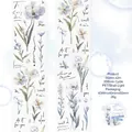 Blue floral PET washi tape with shell light finish and aesthetic flower patterns - 60mmx2m / Blue Mountain Snow